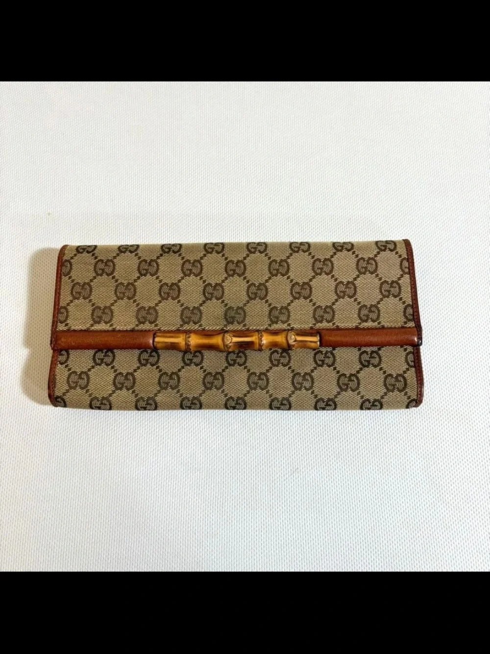 Gucci Beige Brown GG Bamboo Shoulder Bag